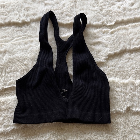 Free People Other - Free People Intimately Black Ribbed Racerback  Bralette